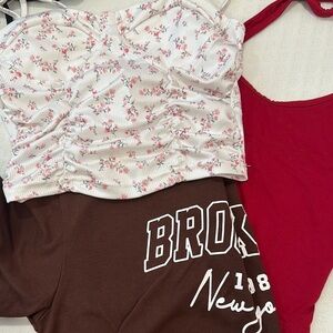 Two tops and cute off shirt